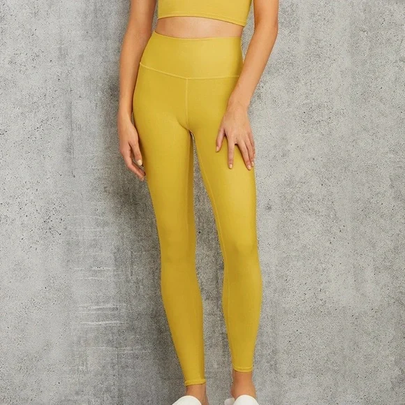 ALO Yoga Pants Jumpsuits Alo Yoga Yellow Leggings Poshmark - Main Image